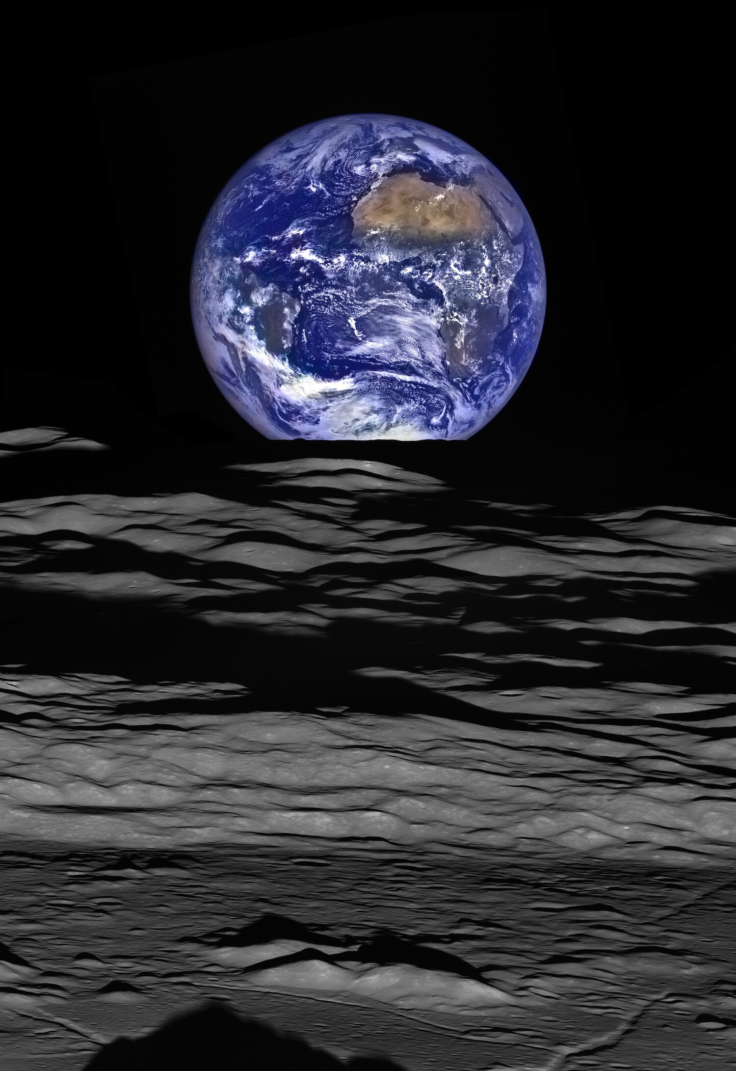 Earthrise over the Moon’s limb